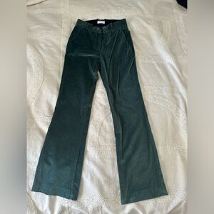 Green Babaton velvet pants- size 4. EUC, great pants for fall!